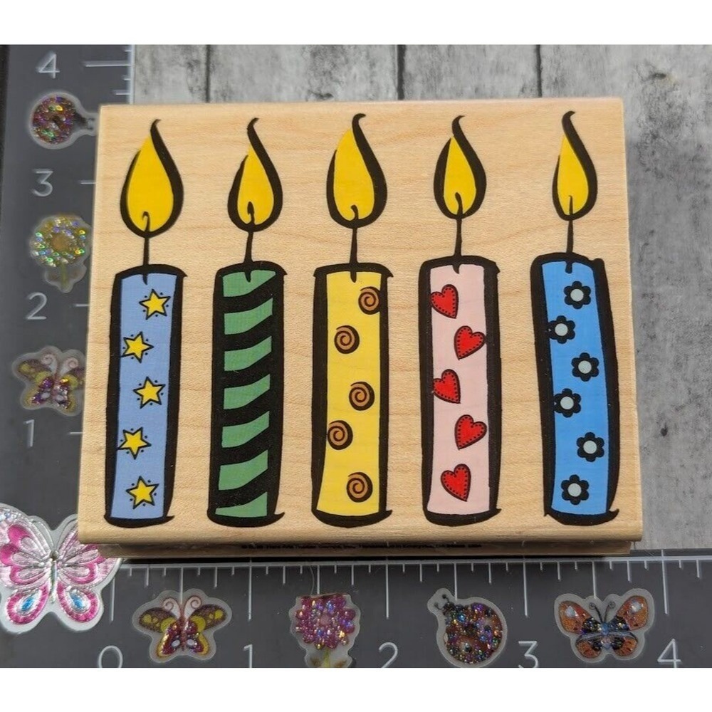 Hero Arts Big Candles H1870 2000 Rubber Stamp Wood #B79